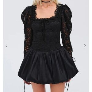 For love and lemons black long sleeve mini dress worn once perfect condition
